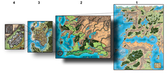 Four levels of zoom for the map
